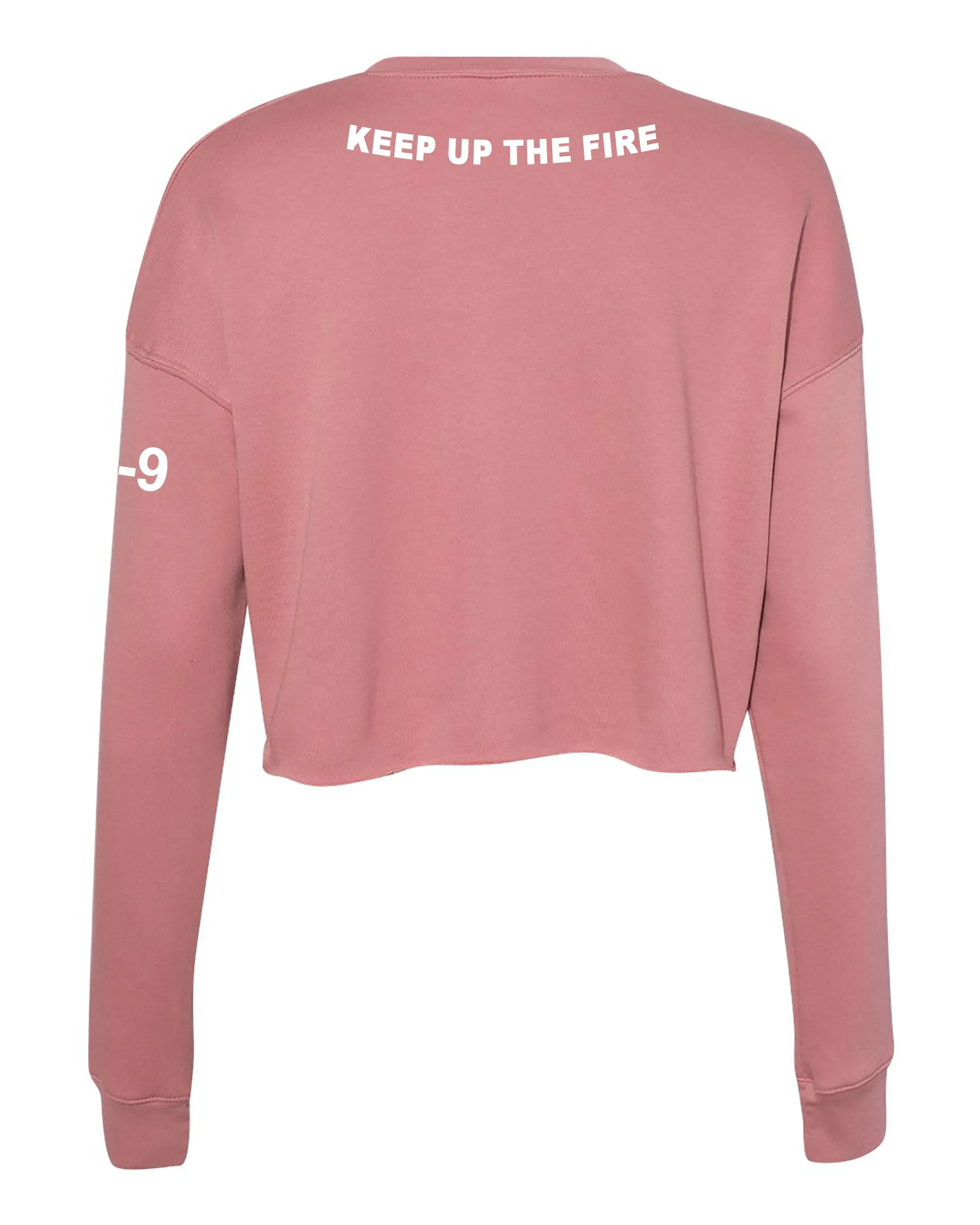 Manchu Women's Cropped Crew Fleece, (Text on Back). Comes in different colors and designs