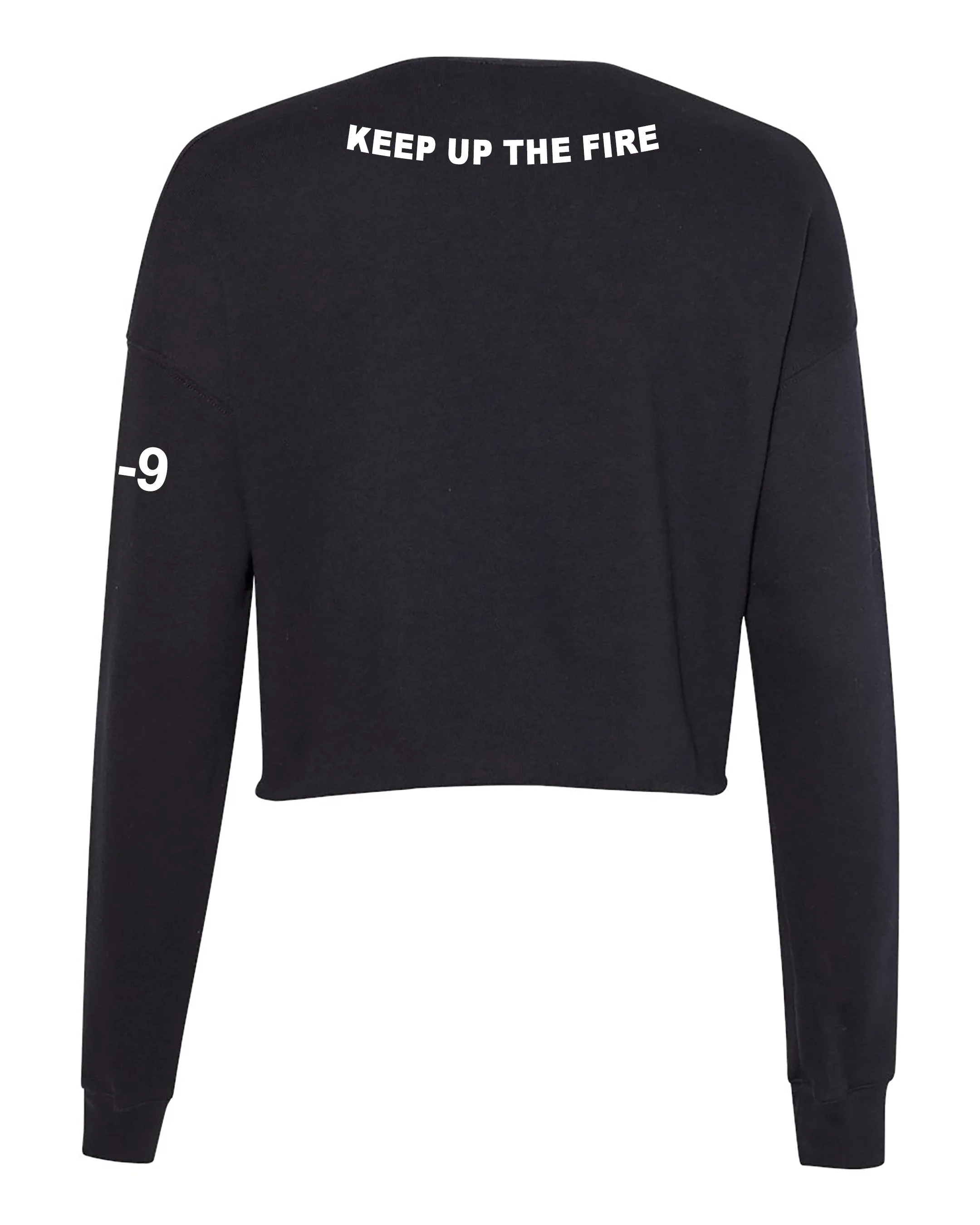 Manchu Women's Cropped Crew Fleece, (Text on Back). Comes in different colors and designs