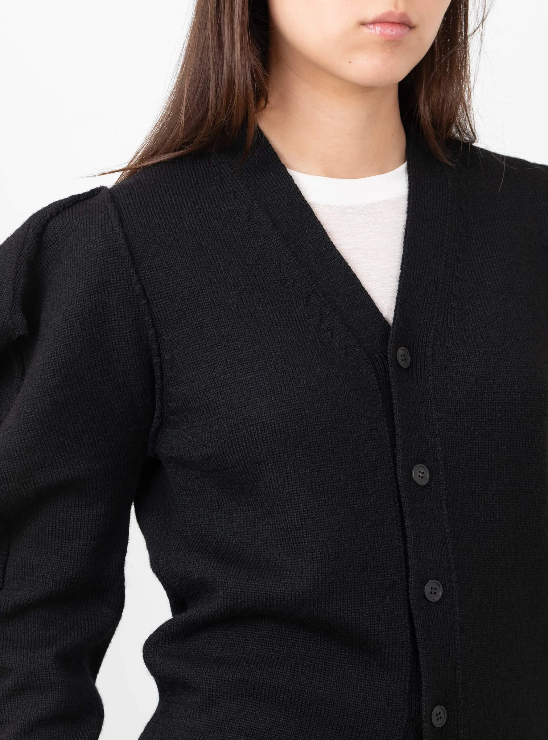 Melange Knit Cardigan Black