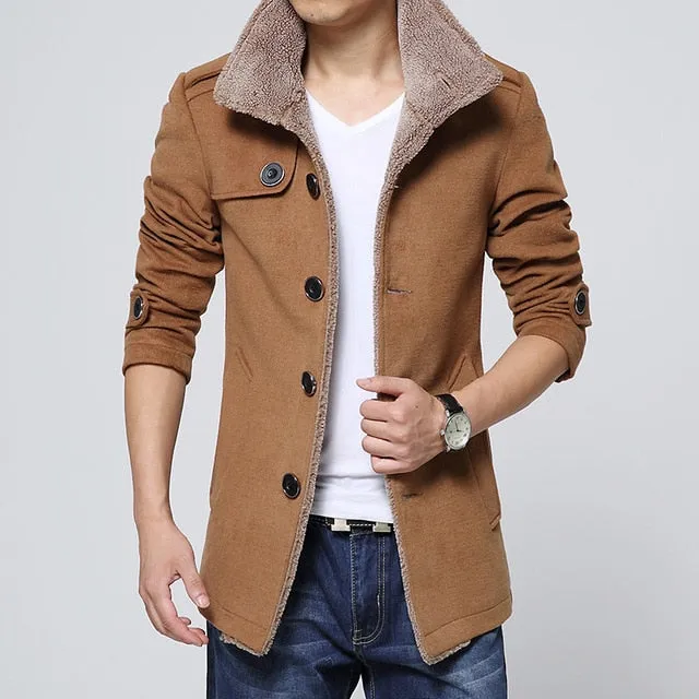 Men Long Wool Coat Winter Men Jackets And Coats Slim Fit