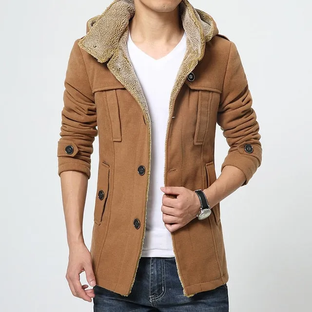 Men Long Wool Coat Winter Men Jackets And Coats Slim Fit