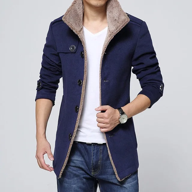 Men Long Wool Coat Winter Men Jackets And Coats Slim Fit