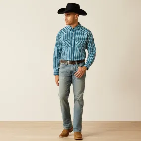 Men's Ariat Raleigh Teal Classic Fit Shirt - 10052621