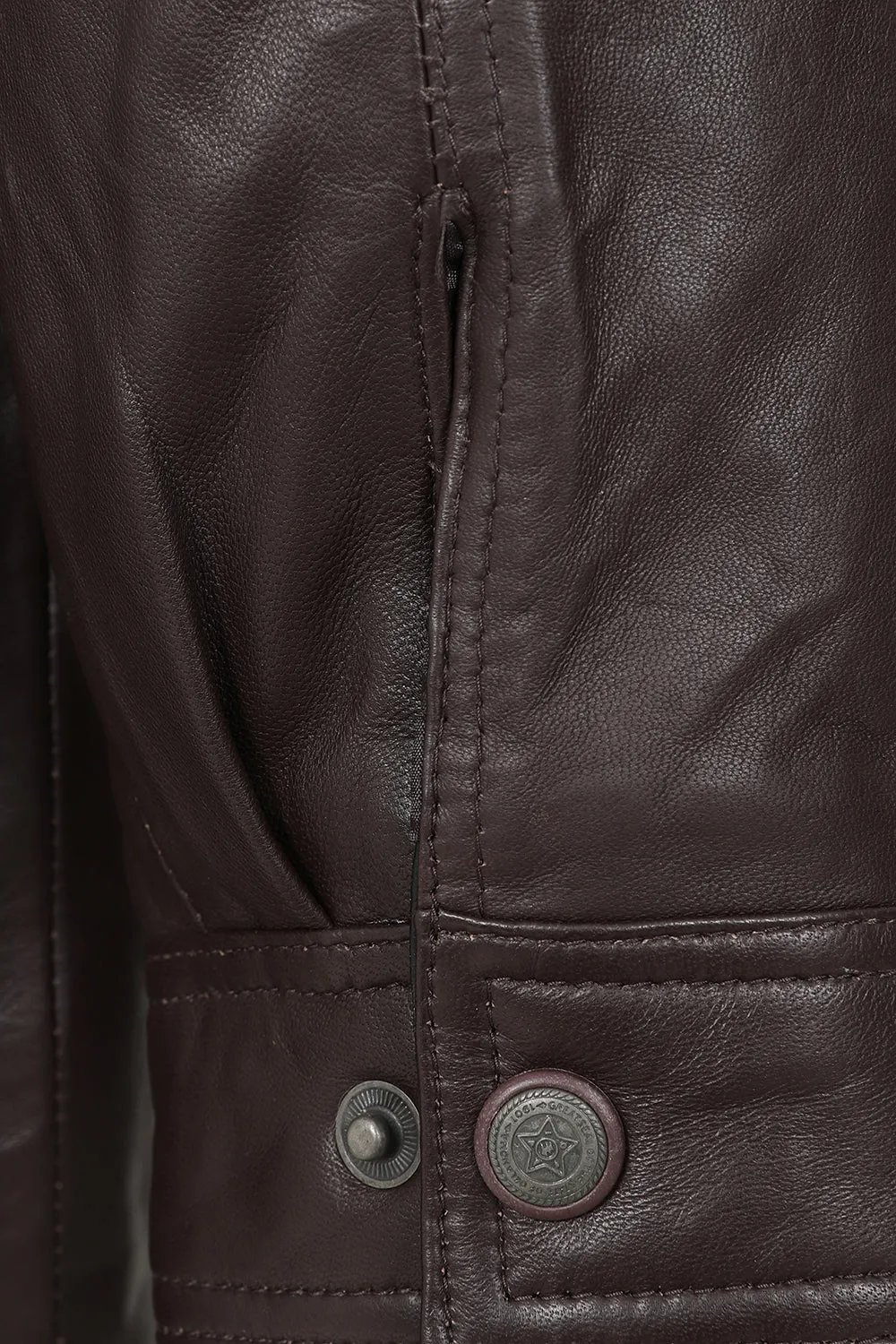 Men's Brown Classic ¾ Length Real Leather Coat 'JERRY'