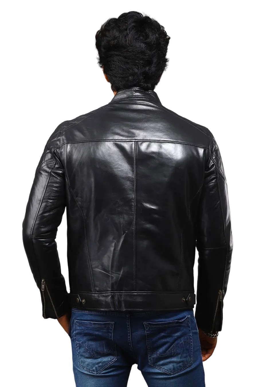 MENS LEATHER JACKET 41003 (BLACK)