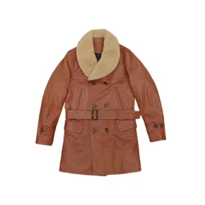 Men's Shearling Collar Ranch Coat Goatskin