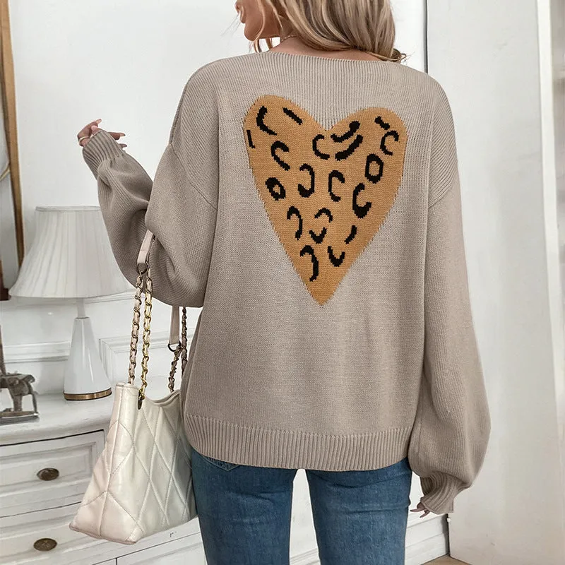 METAVERSMALL solid color lace-up cardigan sweater autumn hot sale new back love V-neck women's cardigan