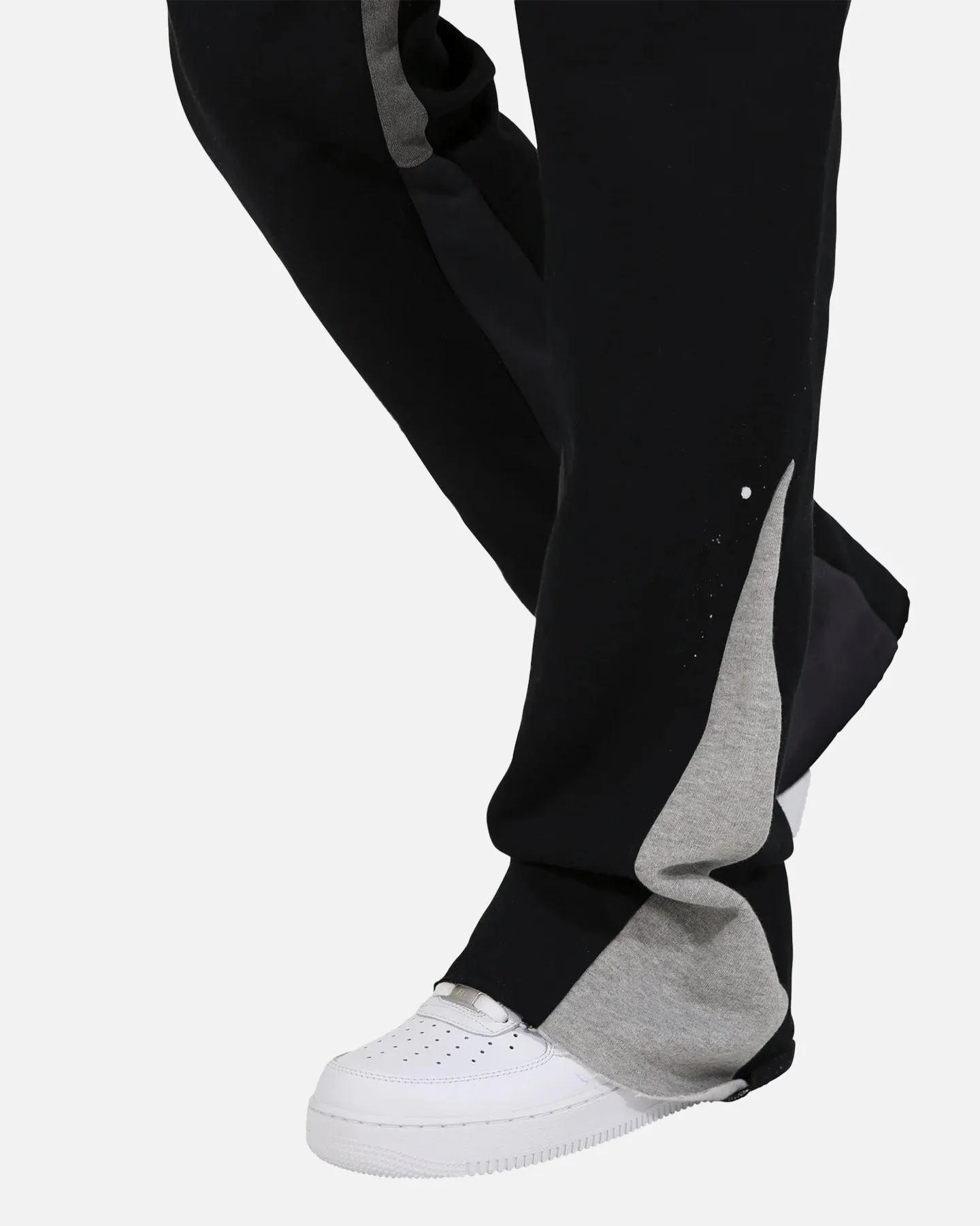 MNML Contrast Bootcut Sweat Pants Black