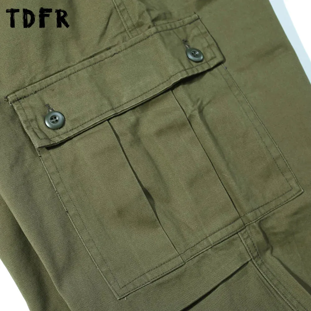 Multi-Pocket Cargo Pants Safari Style Drawstring Jogger Pants Wide Leg Trousers