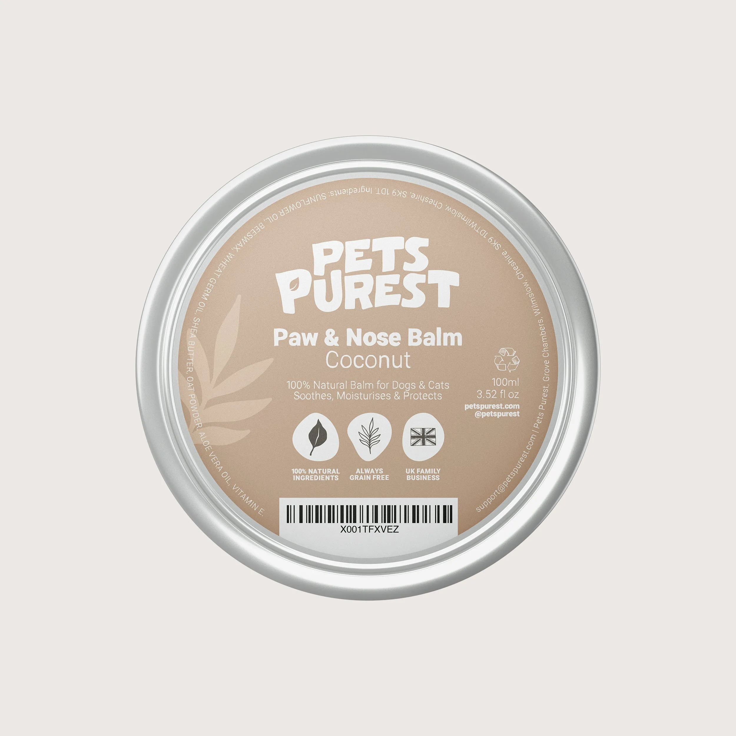 Natural Paw & Nose Balm - Coconut