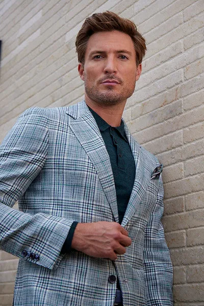 Navy Plaid Sport Coat