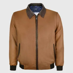 New Looking Style Cashmere & Python Leather Flight Jacket