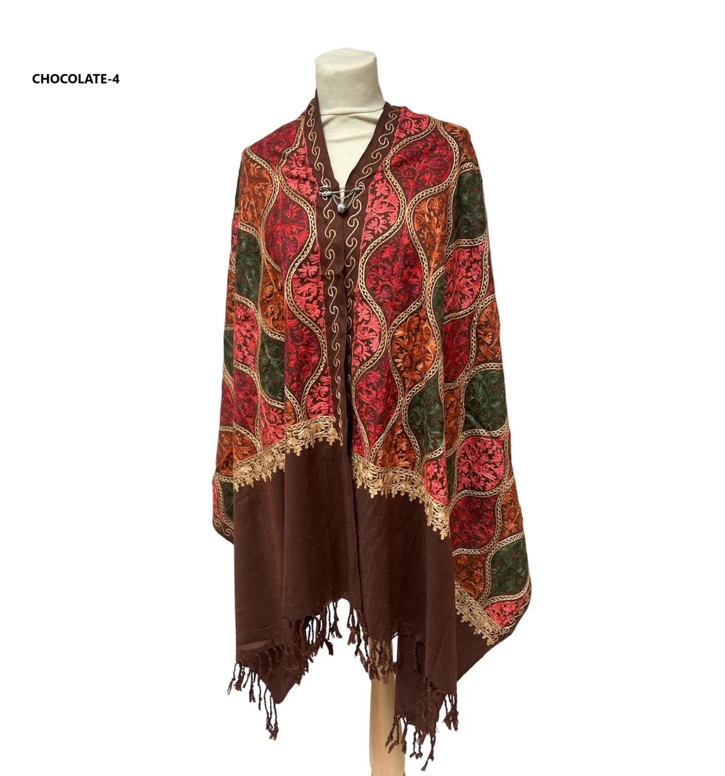 New Women All Over Printed Embroidery Casual Shawl