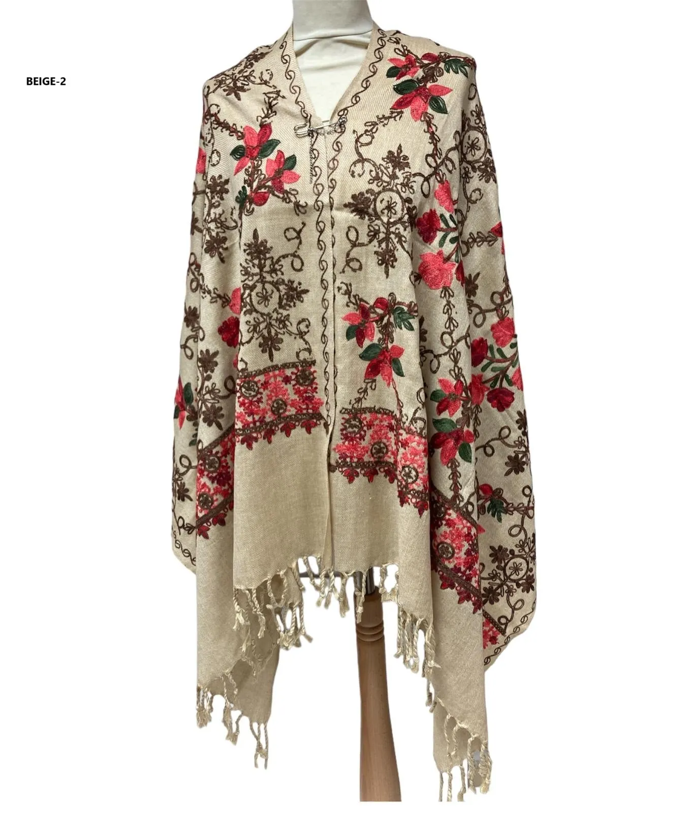 New Women All Over Printed Embroidery Casual Shawl