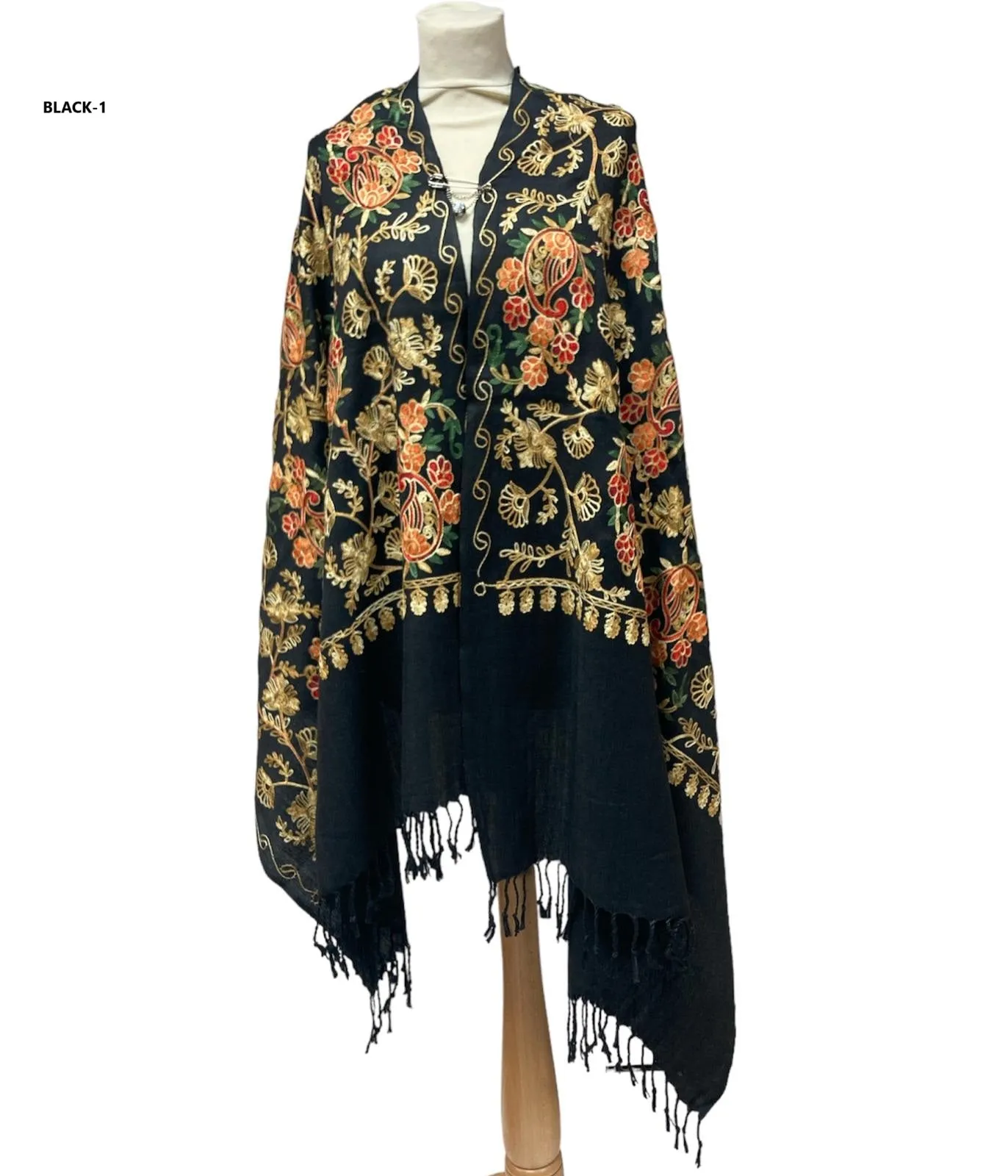 New Women All Over Printed Embroidery Casual Shawl