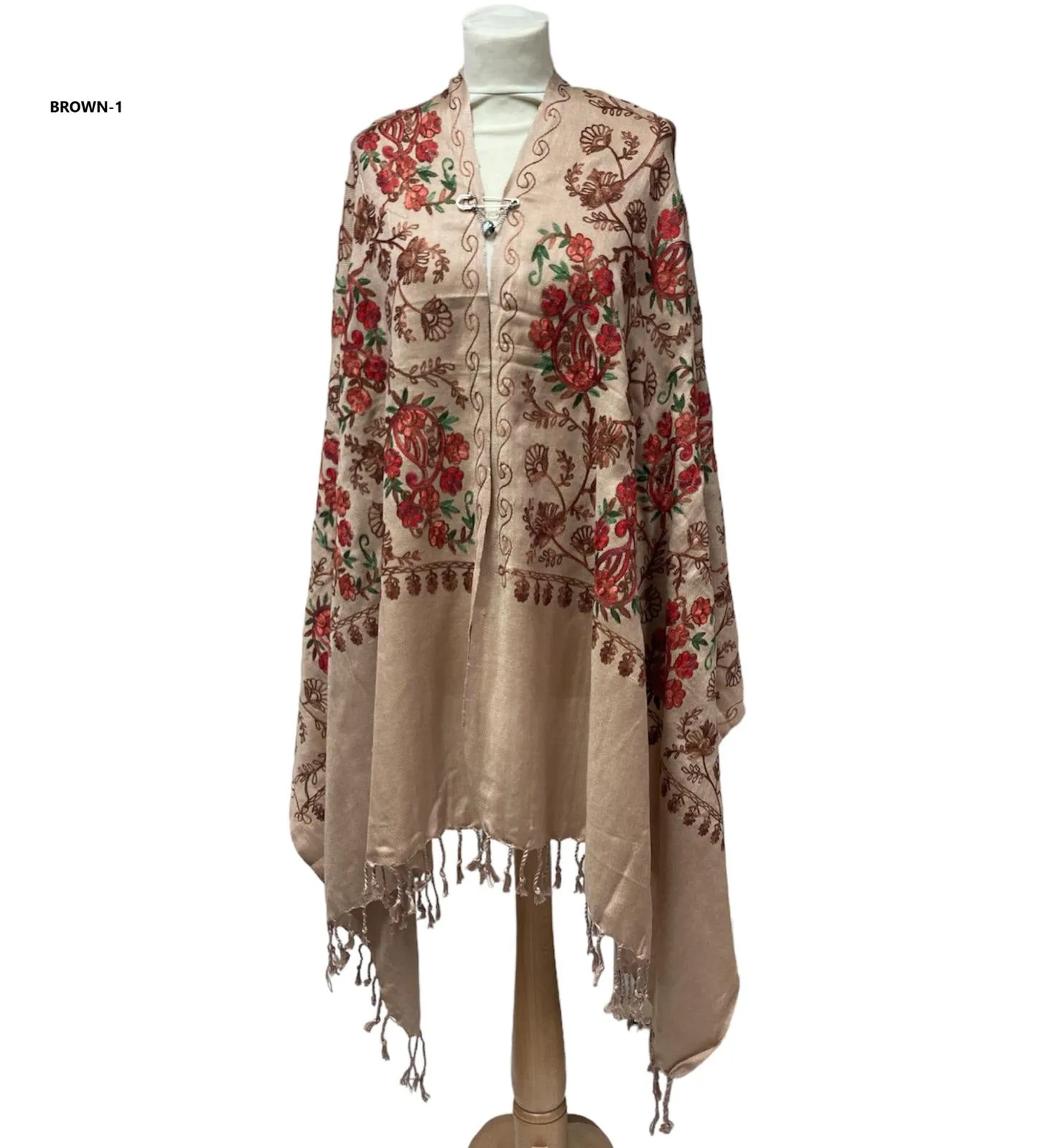 New Women All Over Printed Embroidery Casual Shawl