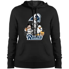 Nfl – Los Angeles Rams Donald Duck Goofy Mickey Mouse Super Bowl 2019 Football Women Hooded Sweatshirt