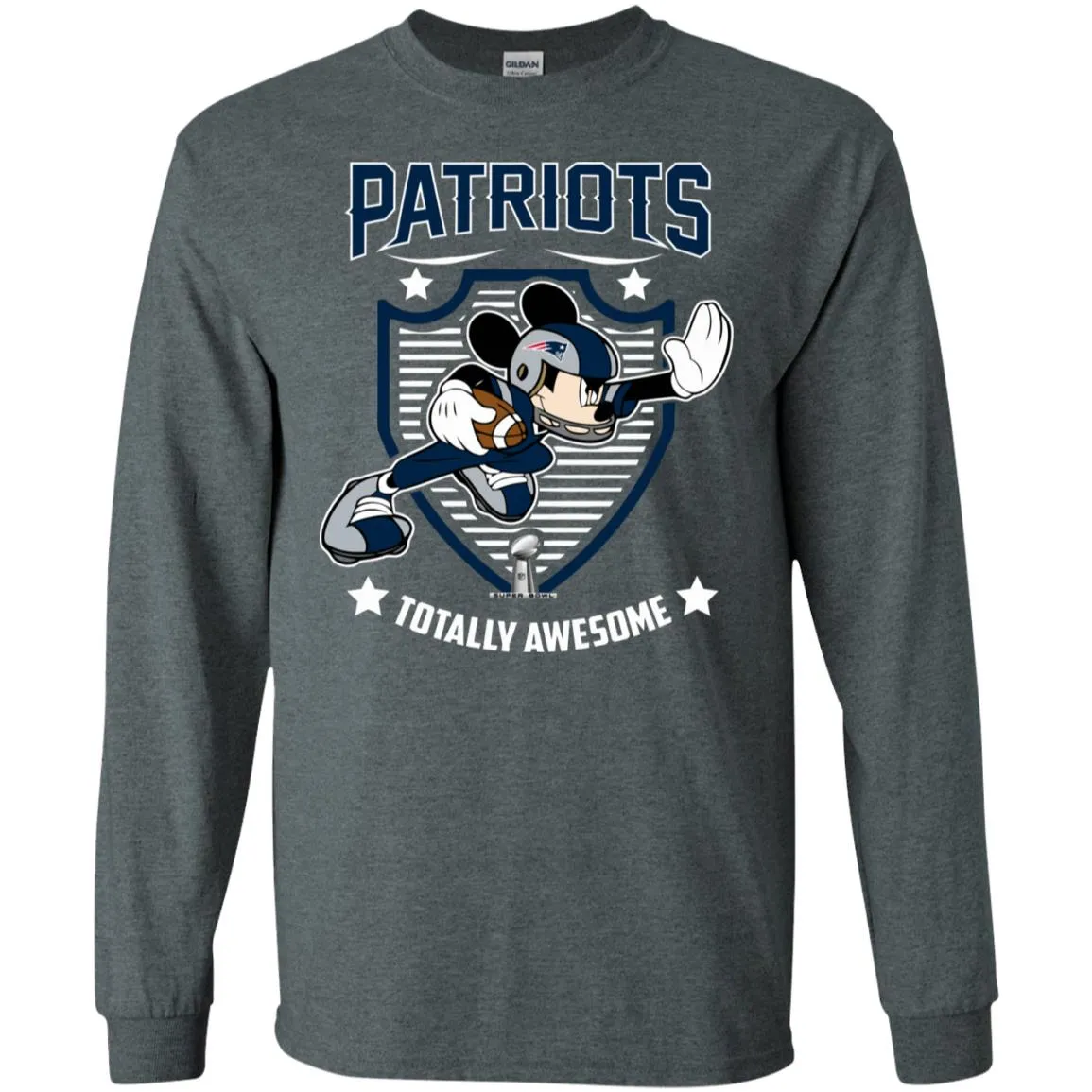 Nfl – New England Patriots Totally Awesome Mickey Mouse Super Bowl 2019 Football Men Long Sleeve Shirt