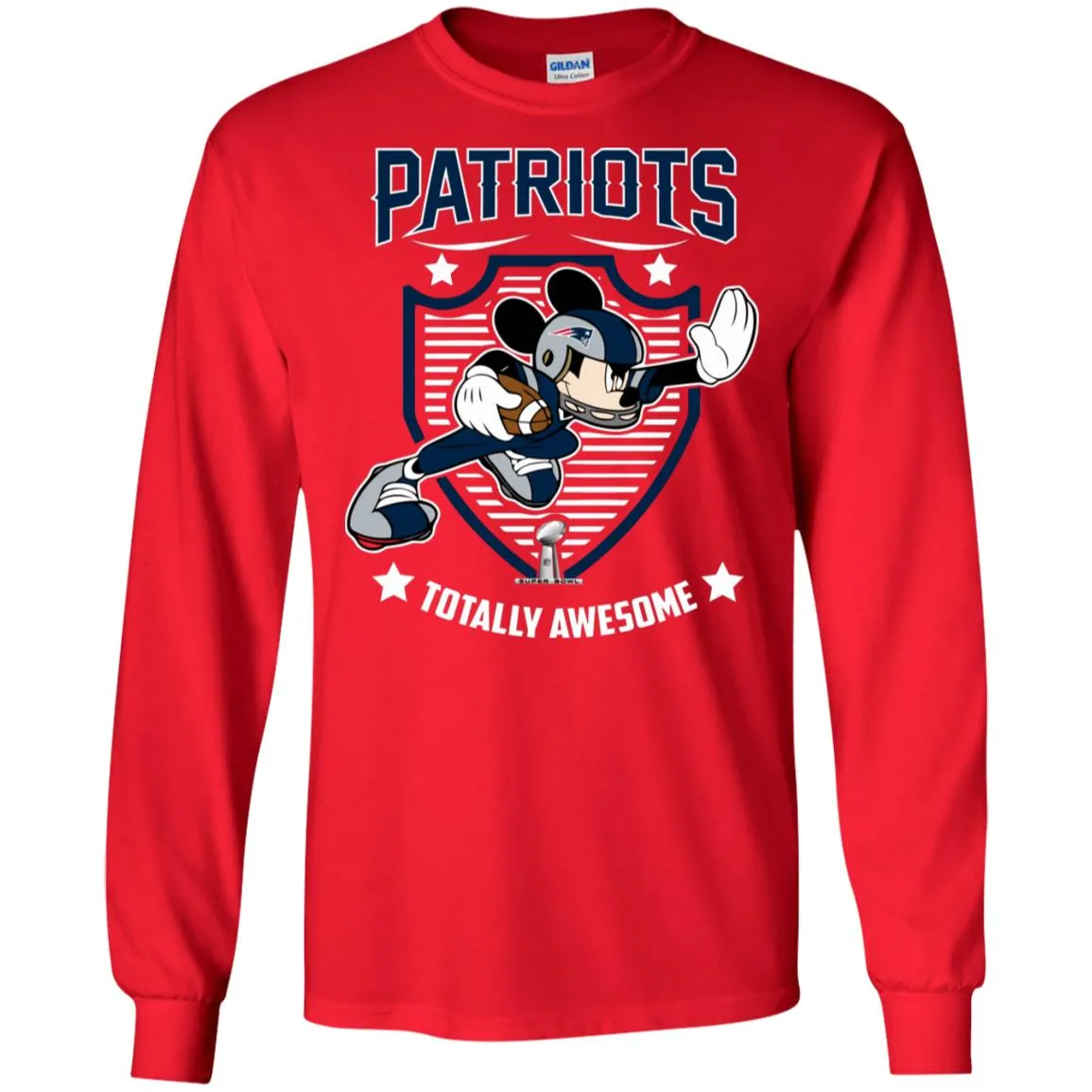 Nfl – New England Patriots Totally Awesome Mickey Mouse Super Bowl 2019 Football Men Long Sleeve Shirt