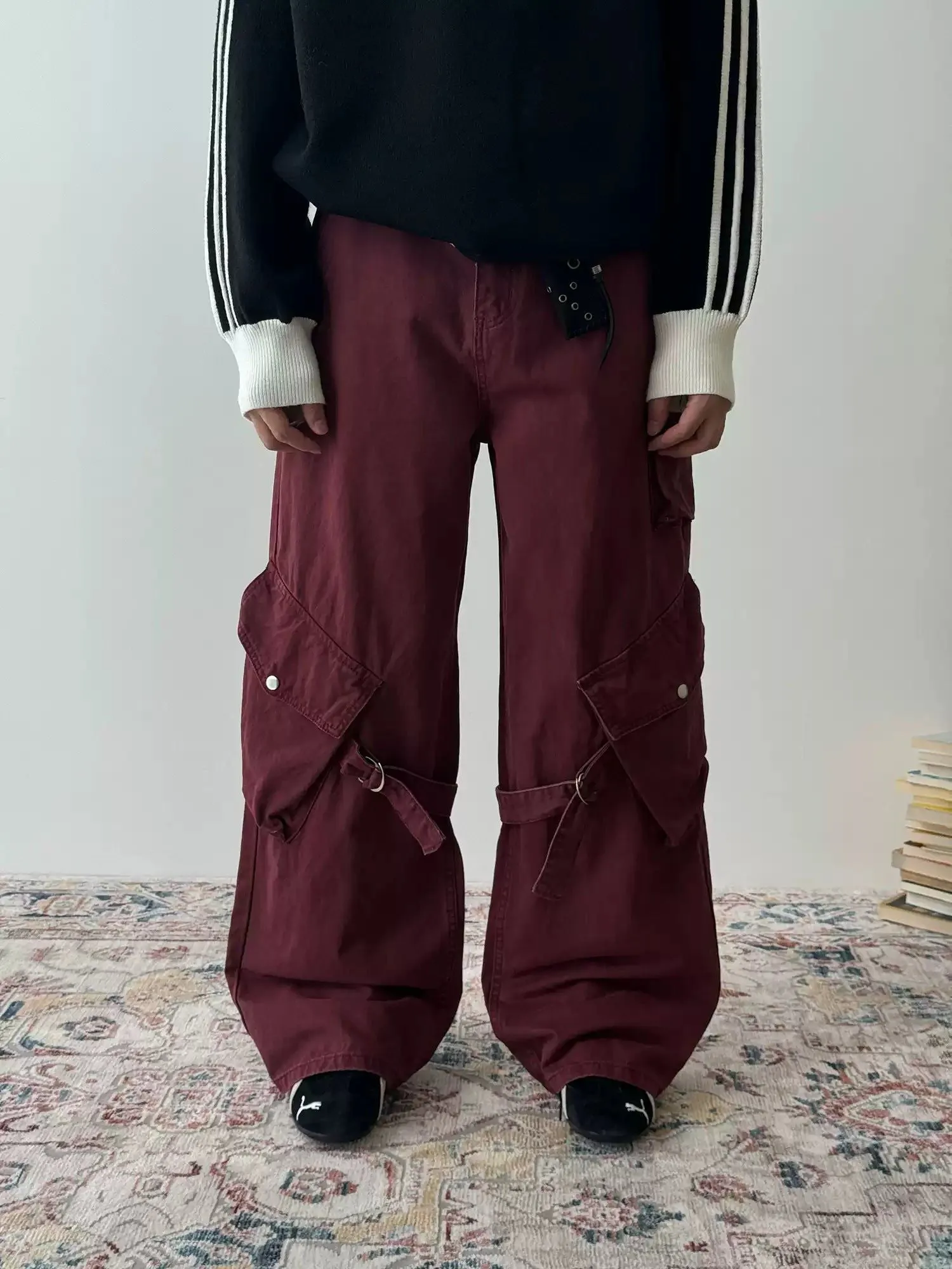 Nine Washed Loose Strap Cargo Pants