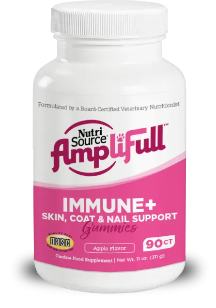 Nutrisource AmpliFull Immunity   Skin, Coat, Nails Dog Gummy Supplement