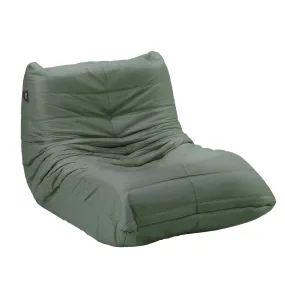 Oikiture Floor Sofa Accent Chair Lazy Couch Lounge Recliner Green Polyester