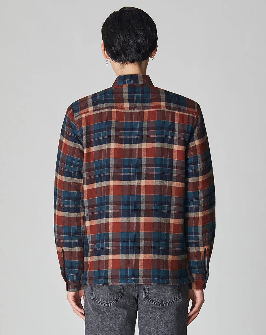 OMAHA PADDED CHECK UNISEX OVERSHIRT | NAVY