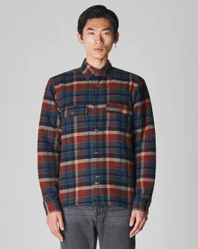 OMAHA PADDED CHECK UNISEX OVERSHIRT | NAVY