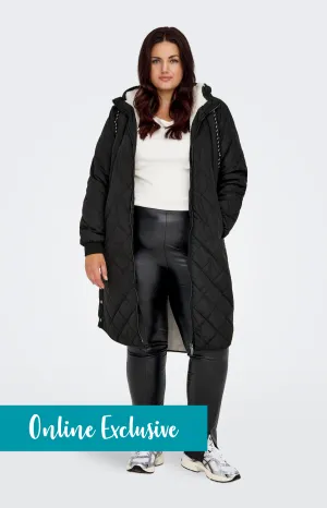 Only Carmakoma Sandy Quilted Coat in Black