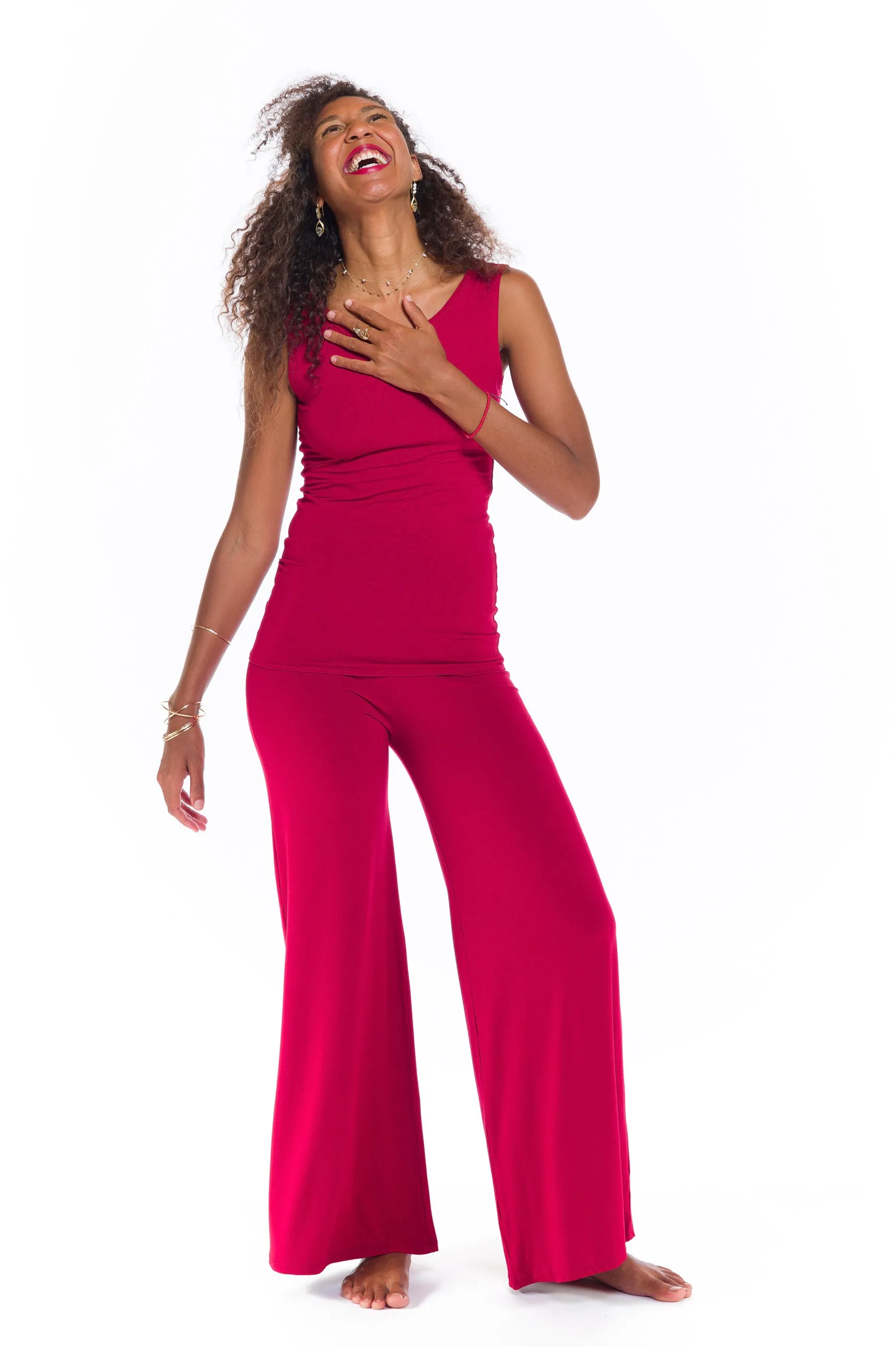 PALAZZO PANTS CLARET