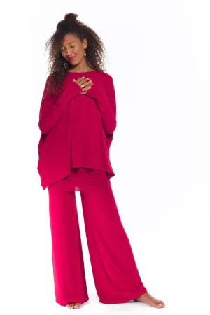 PALAZZO PANTS CLARET