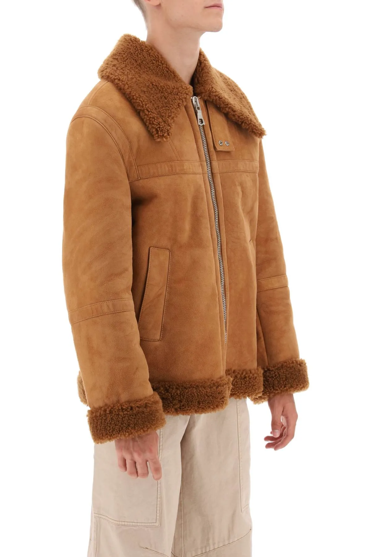 Palm Angels University Shearling Jacket