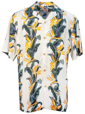 Paradise Panel Mens Hawaiian Shirt in White