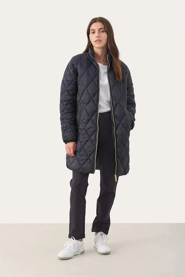 PART TWO OLILAS PADDED COAT DARK NAVY