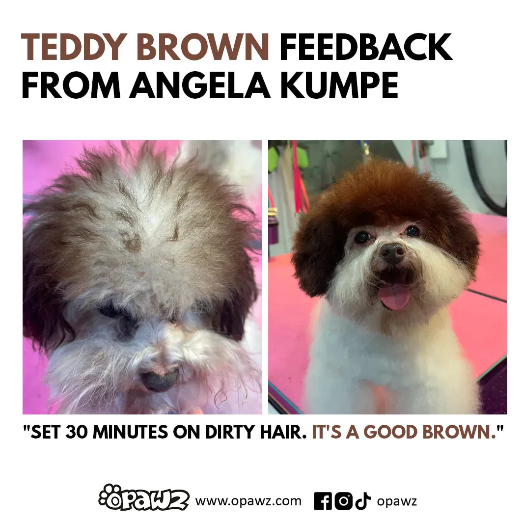 Permanent Dog Hair Dye Set Teddy Brown 2oz by Opawz