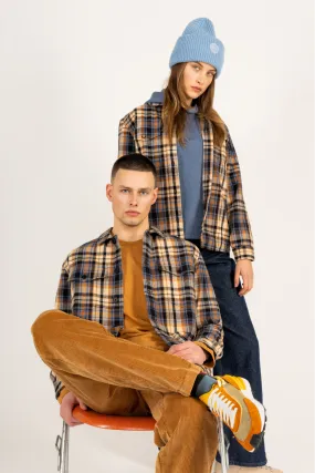 Plaid Long-Sleeve Collar Button Down Flannel Shirt