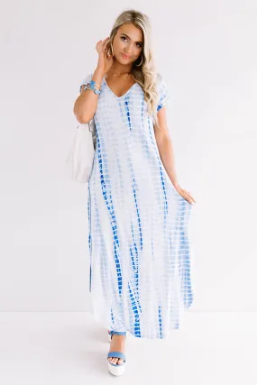 Portofino Party Tie Dye Maxi In Blue