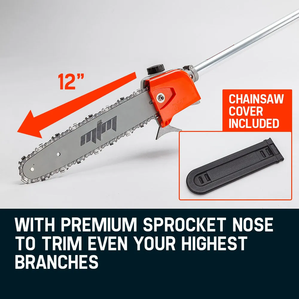 Powerful 62CC Pole Chainsaw, Adjustable Feed, Extension Shafts - MTM