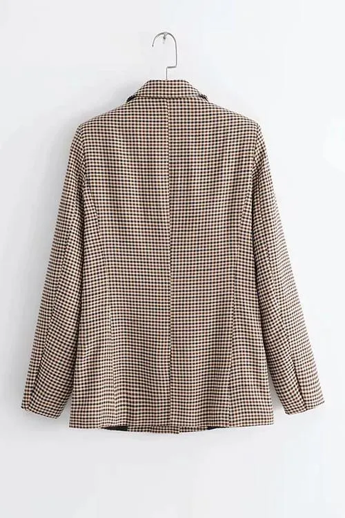 Purpdrank - Plaid Button Long Sleeve Blazer