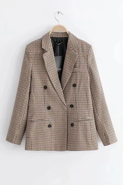 Purpdrank - Plaid Button Long Sleeve Blazer