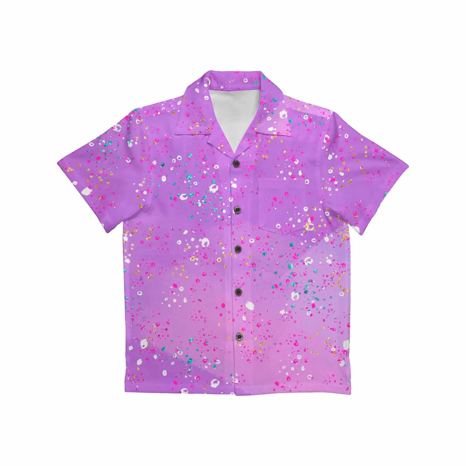 Purple Splash  Little Boys Hawaiian Shirt