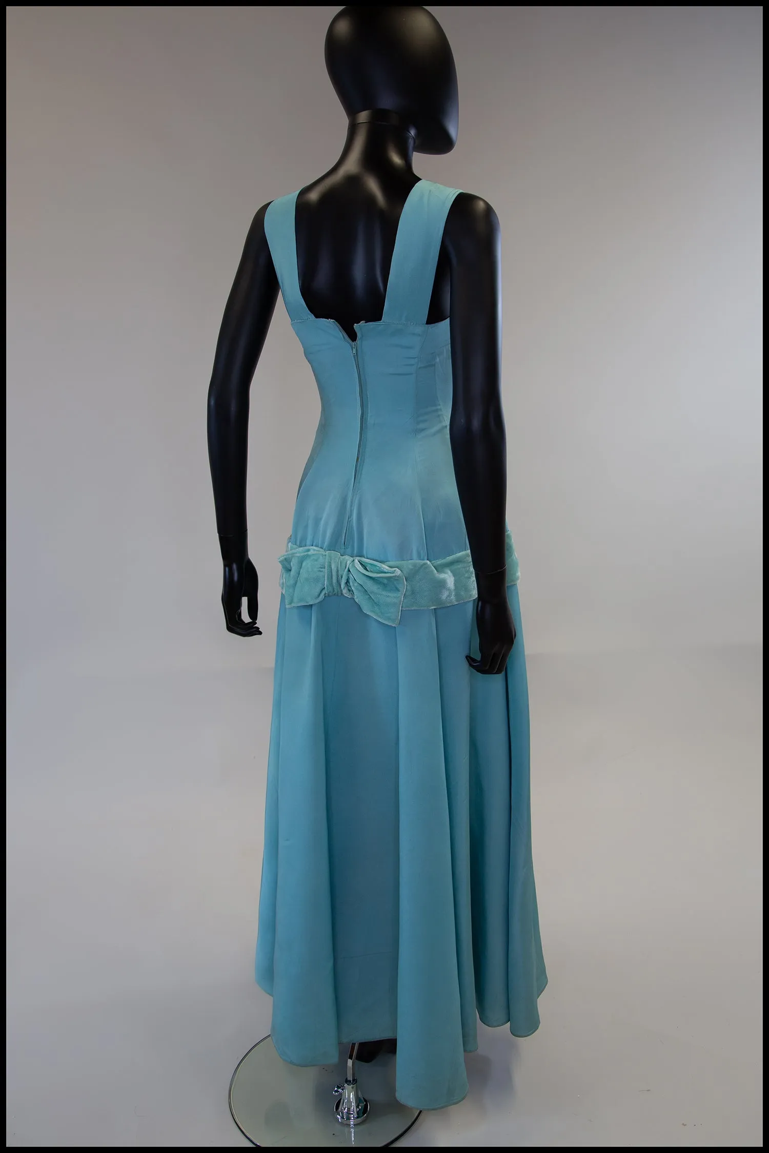 Reserved - Vintage 1940s Eau De NilTaffeta Gown and Bolero