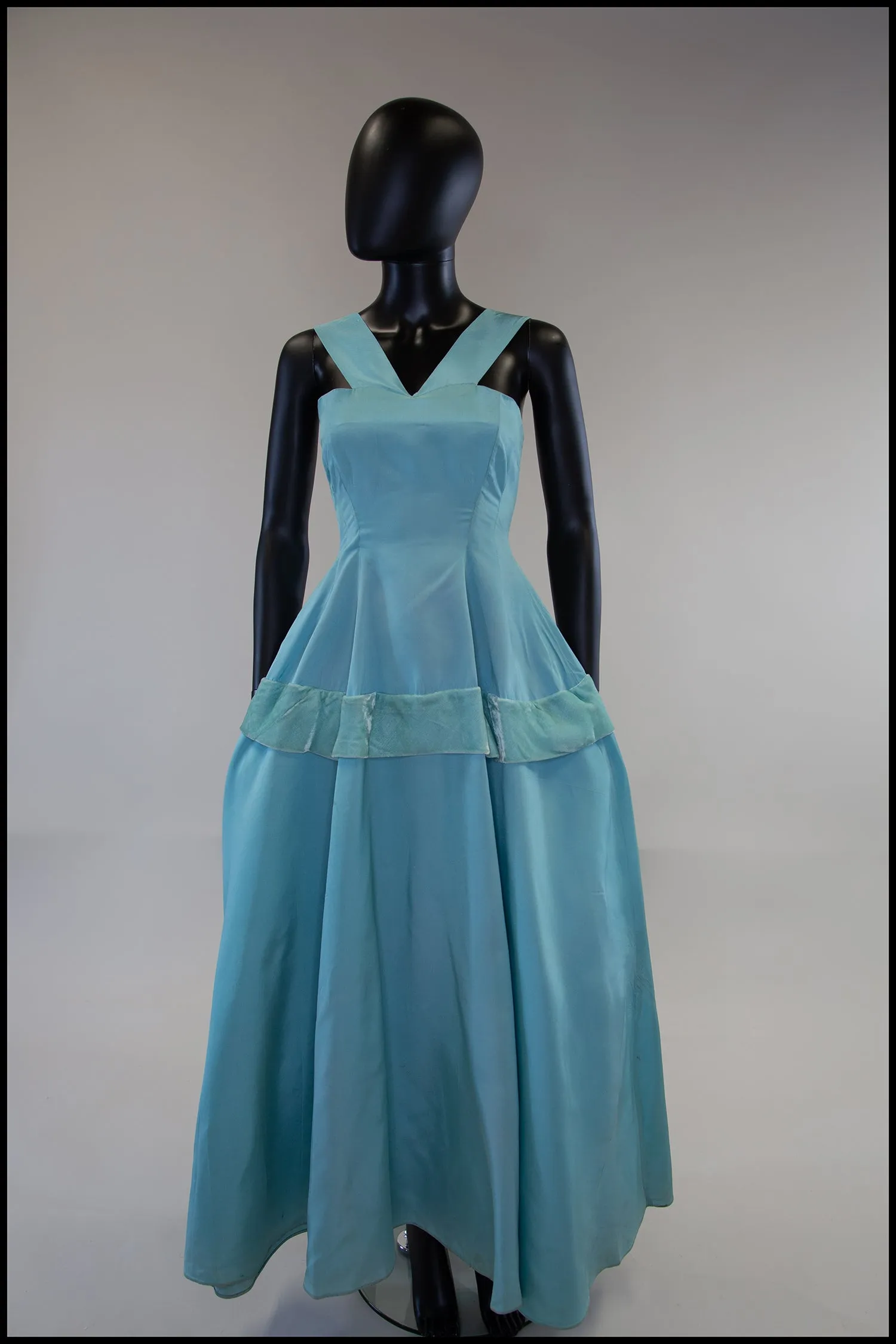 Reserved - Vintage 1940s Eau De NilTaffeta Gown and Bolero