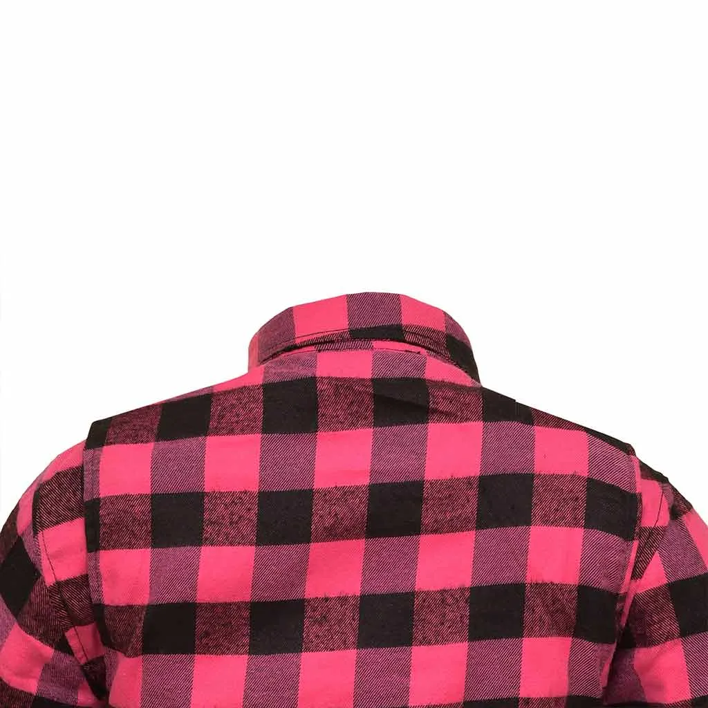 RIDERACT® Women's Reinforced Flannel Shirt Road Series Pink