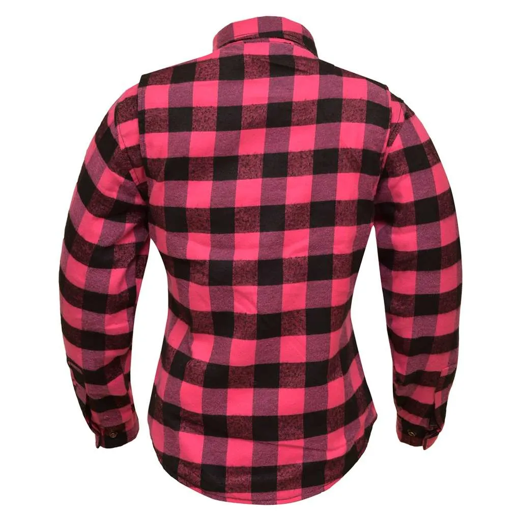 RIDERACT® Women's Reinforced Flannel Shirt Road Series Pink