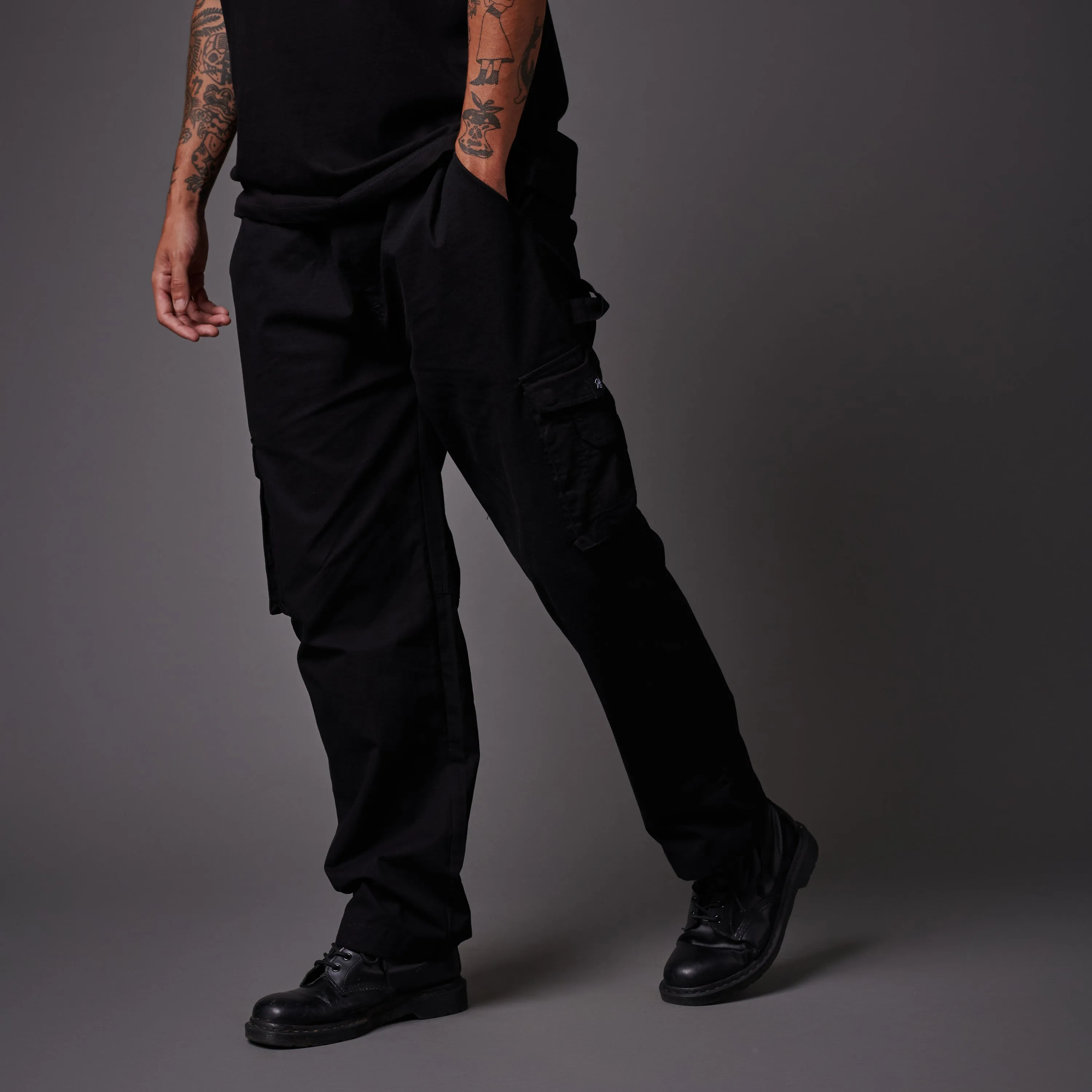 Ripstop Baggy Cargo Black