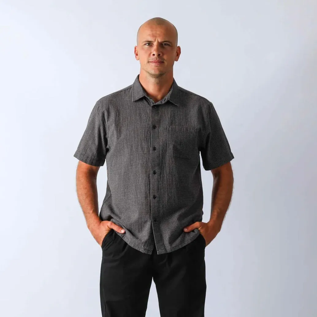 Rivvia Projects | VV CHECK SS SHIRT | BLACK GREY