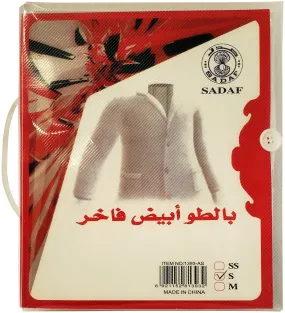 SADAF WHITE COAT ADULT S PVC BOX. PD-98