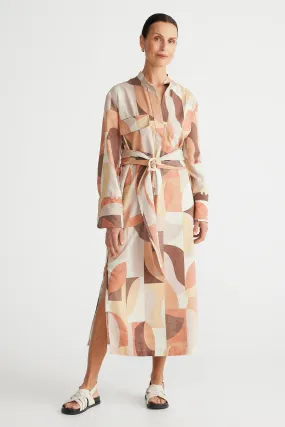 Sampson Dress in Earth Abstract