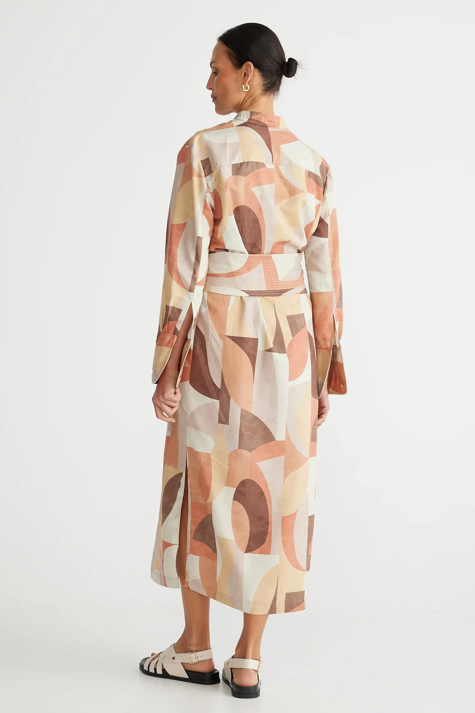 Sampson Dress in Earth Abstract